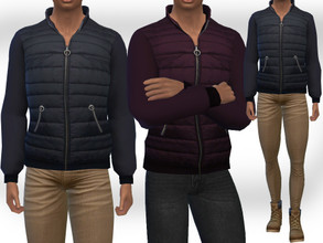 Sims 4 — Male Sims Puffer Jackets by saliwa — Male Sims Puffer Jackets 2 colour puffer jackets for casual wear by Saliwa