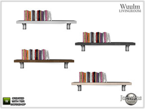 Sims 4 — Wuulm living room wall shelf by jomsims — Wuulm living room wall shelf. with books