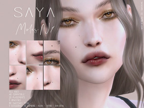 Sims 4 — SayaSims - Moles N1  by SayaSims — - 20 Face Placements - 60 Swatches total - 3 Opacities for each placement -