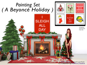 Sims 4 — Painting Set - A Beyonce Holiday Collection by itsmisscheekie — 6 Swatches Size 2x2 Tiles In Game Price 70