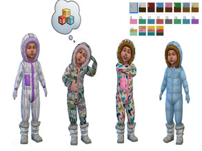 Sims 4 — Toddler Puffer Coat by FearlessShewolf — Recolour collection of the Full body Puffer coat for toddler with no