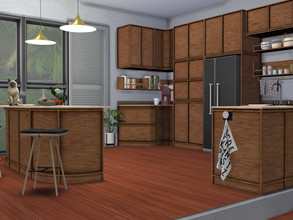 Sims 4 — Cali Kitchen Set by Mincsims — Cali Kitchen Set The set includes *Cabinet *2 Counters *Island Counter *Fridge