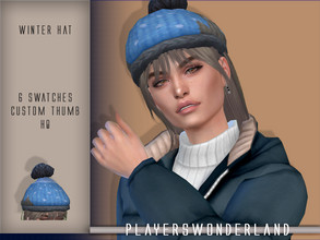Sims 4 — Winter Hat by PlayersWonderland — Snowy Escape needed!!! Mesh edit 6 Swatches 