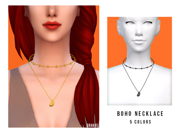 Sims 4 — Boho Necklace by OranosTR — - New Mesh - HQ mode compatible - 5 Colors Hope you like it. ^_^