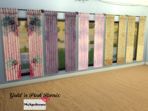 Sims 4 — Gold and Pink Remix Cats and Dogs Needed by msaprilrenee — Delicate gold and whispers of pink for your windows.