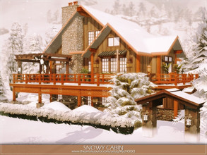 Sims 4 — Snowy Cabin by MychQQQ — Lot: 30x20 Value: $ 144,593 Lot type: Residential House contains: - 3 bedrooms - 4