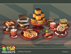 Sims 4 — Holiday Wonderland. Holiday Desserts by soloriya — A set of decorative food for your holidays. Includes 10