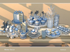 Sims 4 — Winter Decor by soloriya — A set of decorative food for your kitcnen or dining rooms. Includes 11 objects, has 2