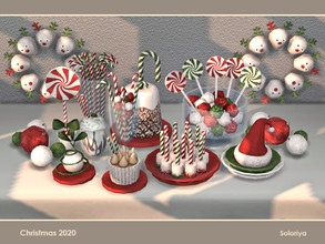 Sims 4 — Christmas 2020 by soloriya — A decorative set for your Christmas parties. Includes 12 objects, has 2 color