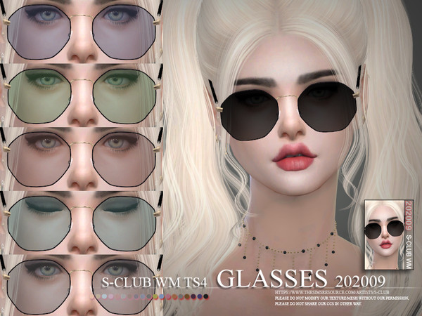 Sims 4 — S-Club ts4 WM Glasses 202009 by S-Club — Glasses for adult, 10 swatches, hope you like, thank you.