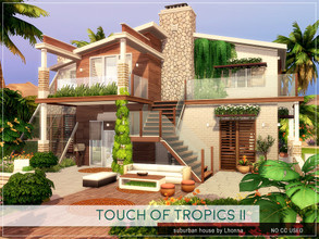 Sims 4 — Touch of Tropics II by Lhonna — Suburban house for a small family. The lot is furnished, landscaped, tested, and