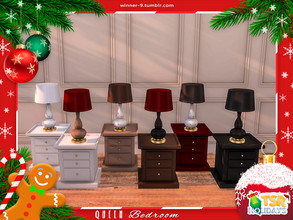 Sims 4 — 2020 Holiday Collab Queen Table lamp by Winner9 — Table lamp from my 2020 Holiday Collab Queen bedroom, you can