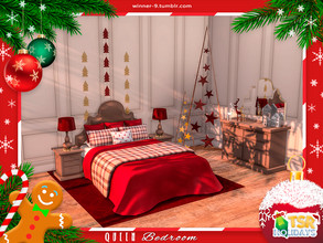 Sims 4 — Holiday Wonderland - Queen Bedroom by Winner9 — Meet your first 2021 morning, waking up in this beautiful and