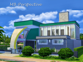 Sims 4 — MB-Perspective by matomibotaki — Family house with many architectural features. Stylish and chic, also suitable