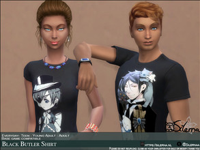 Sims 4 — Black Butler T-shirt set by Silerna — Suggested by friends and some TSR users ;) 8 different Black Butler shirts