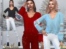 Sims 4 — Holiday Wonderland - Woman pullover  by Sims_House — Woman pullover Holiday Collab 2020 8 color options. On the