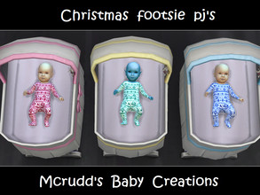 Sims 4 — Christmas footsie pj's by mcrudd — All of your little babies will wear the Christmas footsie pj's. Your boys