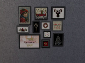 Sims 4 — New York Christmas Prints Collection by seimar8 — A collection of Christmas Wall Prints from vintage to modern.