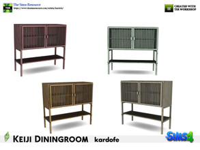 Sims 4 — kardofe_Keiji Diningroom_Sideboard by kardofe — Sideboard with two doors made of small wooden sticks, in four