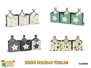 Sims 4 — 2020 Holiday Collab TSR_kardofe_Gift bags by kardofe — Three small gift bags, packed in small wooden boxes,