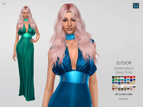 Sims 4 — Belaloallure Tessa Dress RC by Elfdor — It s a standalone recolor of Belaloallure dress and you will need the