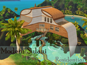 Sims 4 — Modern Sulani by Anny_M4 — Here is a modern house on the rock in sulani. It combines a modern and traditional