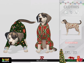 Sims 4 — Holiday Wonderland - Jumpsuits for Small Dogs 01  by remaron — -10 Swatches available -Custom CAS thumbnail -