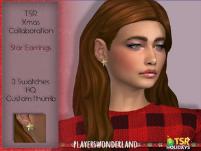 Sims 4 — Holiday Wonderland 2020 - Star Earrings by PlayersWonderland — 3 Swatches HQ Custom thumbnail