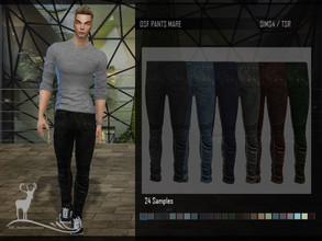 Sims 4 — DSF PANT MARE by DanSimsFantasy — Tight and long masculine blue jeans trousers, ideal to wear with short collar