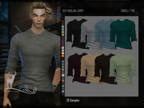 Sims 4 — DSF NEBLINA SHIRT by DanSimsFantasy — Soft shirt made of warm fabric, available in 28 colors.