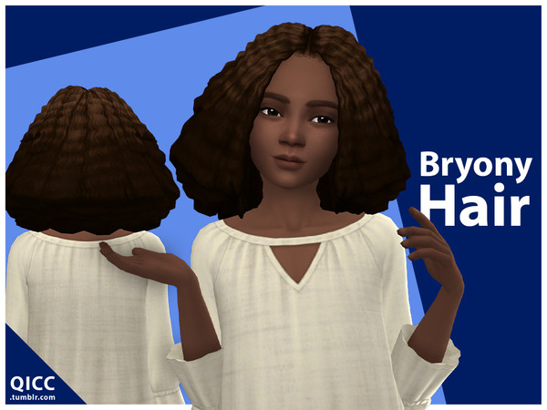 Sims 4 — Bryony Hair by qicc — Enjoy! - Maxis Match - Base game compatible - Hat compatible - Child - 9 EA swatches