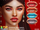 Sims 4 — Holiday Wonderland - Christmas Glow Lipstick by MSQSIMS — - Base Game - Teen-Elder - Female - 4 Swatches - HQ