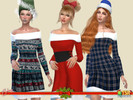 Sims 4 — Holiday Wonderland - Christmas pattern dress by Birba32 — A dress with the typical patterns and colors of the