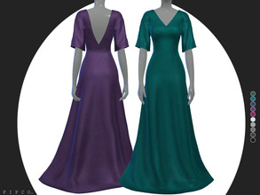 Sims 4 — Stone Gown. by Pipco — An elegant, flowy gown in 10 colors Base Game Compatible New Mesh All Lods Specular and