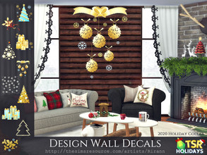 Sims 4 — Holiday Wonderland - Design Wall Decals by Rirann — Design Wall Decals. 10 swatches.