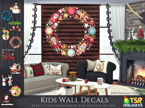 Sims 4 — Holiday Wonderland - Kids Wall Decals by Rirann — Kids Wall Decals. 10 swatches.