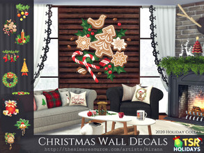 Sims 4 — Holiday Wonderland - Christmas Wall Decals by Rirann — Christmas Wall Decals. 10 swatches.