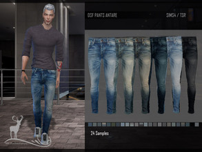 Sims 4 — DSF PANT ANTARE by DanSimsFantasy — Pants blue jeans, ideal to wear with short-necked shoes. 27 shades
