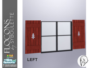 Sims 4 — Holiday Wonderland - Flocons - Shutter (left) by Syboubou — Accessory - decor shutter for cabin-wood themed