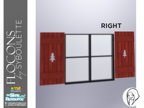 Sims 4 — Holiday Wonderland - Flocons - Shutter (right) by Syboubou — Accessory - decor shutter for cabin-wood themed