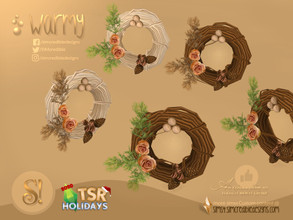 Sims 4 — Holiday Wonderland - Warmy wreath by SIMcredible! — by SIMcredibledesigns.com available at TSR 2 colors +