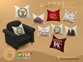Sims 4 — Holiday Wonderland - Warmy Cushion Christmas by SIMcredible! — by SIMcredibledesigns.com available at TSR 8