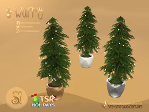 Sims 4 — Holiday Wonderland - Warmy potted pine tree by SIMcredible! — by SIMcredibledesigns.com available at TSR 4