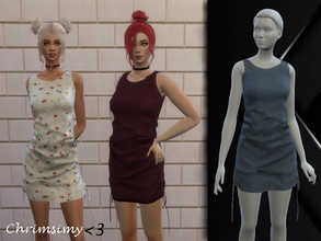 Sims 4 — Cinched Dress by chrimsimy — -female dress -20 swatches -custom thumbnail -all LODs -hq compatible Hope you like