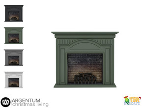 Sims 4 — Holiday Wonderland - Argentum Fireplace by wondymoon — - Argentum Christmas Living - Fireplace - Wondymoon|TSR -