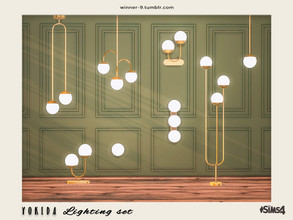 Sims 4 — Yokeda lighting set by Winner9 — Modern minimalist lighting set in 4 metallic color options. Enjoy! This set