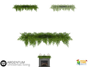 Sims 4 — Holiday Wonderland - Argentum Fireplace Ornaments by wondymoon — - Argentum Christmas Living - Fireplace