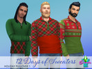 Sims 4 — SimmieV Holiday Pullover 1 by SimmieV — A set of 8 pullover sweaters in festive holiday themed plaids and