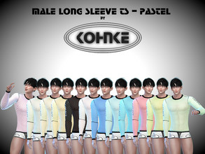 Sims 4 — Kohnke Male Long Sleeve Tees - Pastel by CHKohnke — Men's Long Sleeve T-shirts