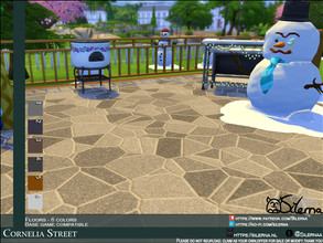 Sims 4 — Cornelia Street by Silerna — Garden stone tiles in different shapes. -Base game compatible. -6 swatches -Located